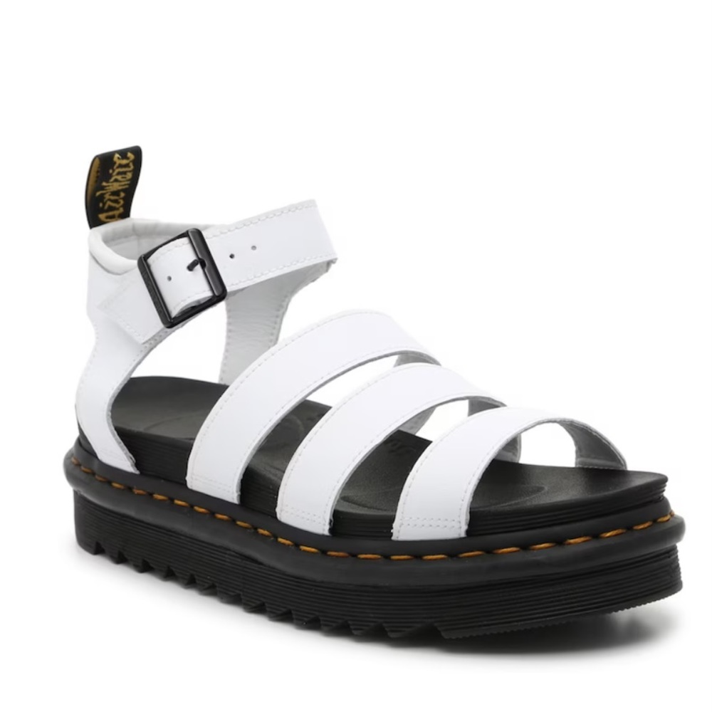 Dr. Martens White Blaire Hydro Leather Strap Sandals size 8 US